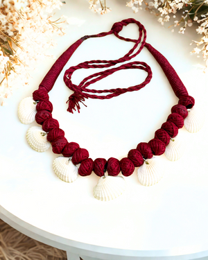 Maroon Thread Necklace